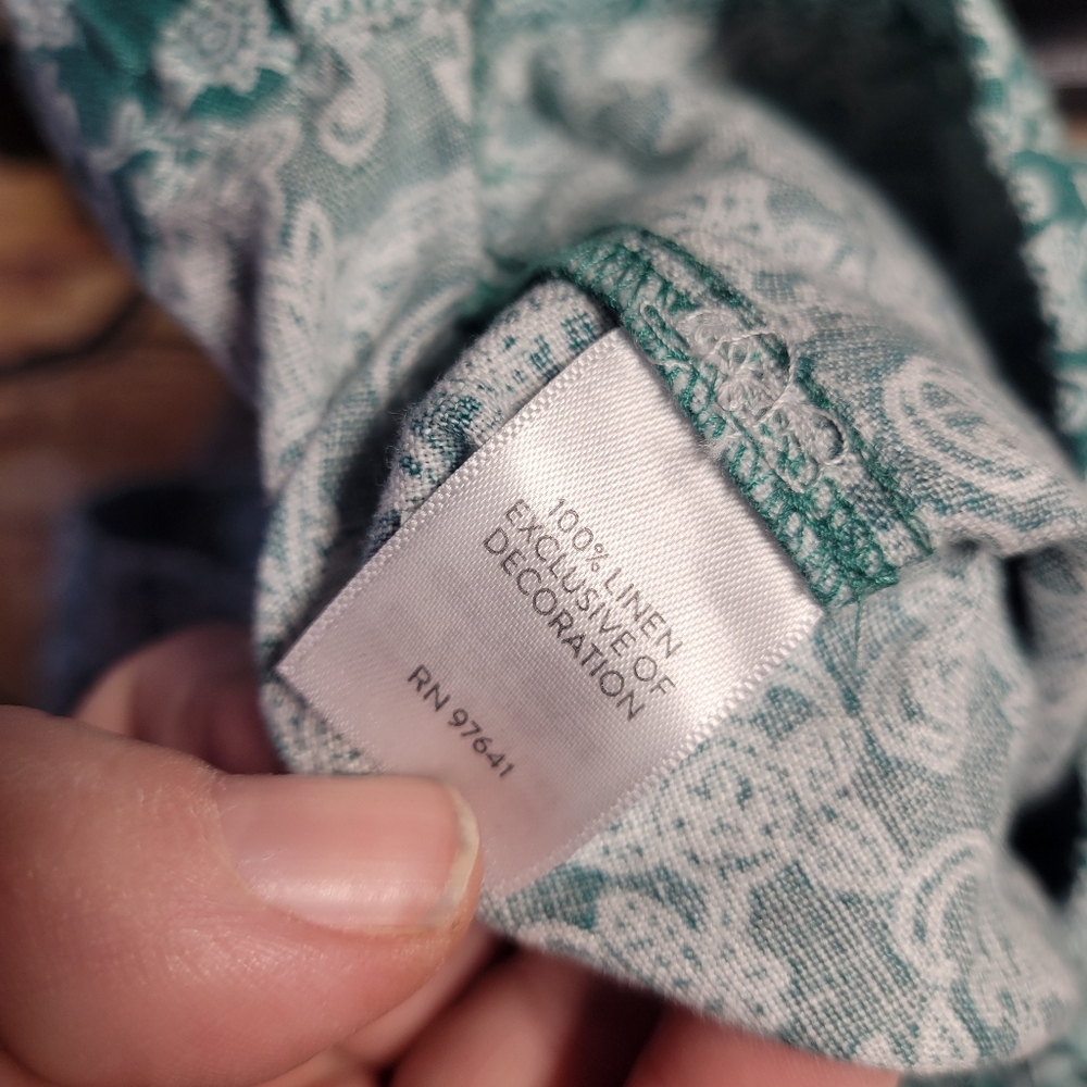 J JILL LOVE LINEN NWOT Floral Linen Green Women's Shorts Size Small - Picture 4 of 4